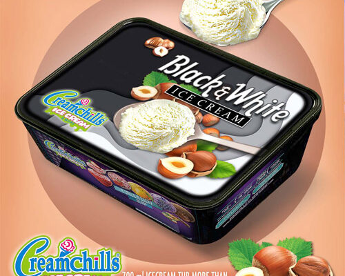 Black & White Ice Cream Tub Tabletop 3d